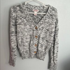 Cat & Jack Marled Gray Cardigan with Wooden Buttons